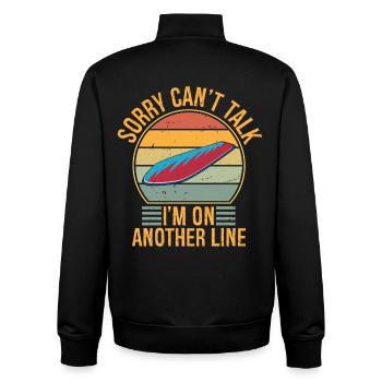 Funny Water Ski Designs for Men Women Water Skier - Unisex Organic Zip Sweatshirt by Stanley/Stella - black - Back - AI Model Male 185 light (185cm)