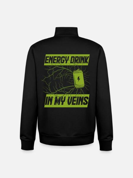 Energy Drink In My Veins - Unisex Organic Zip Sweatshirt by Stanley/Stella - black