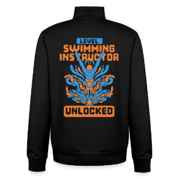 Schwimmlehrer Level Swimming Instructor Unlocked - Unisex Organic Zip Sweatshirt von Stanley/Stella - Schwarz - Hinten - AI Model Male 185 light (185cm)