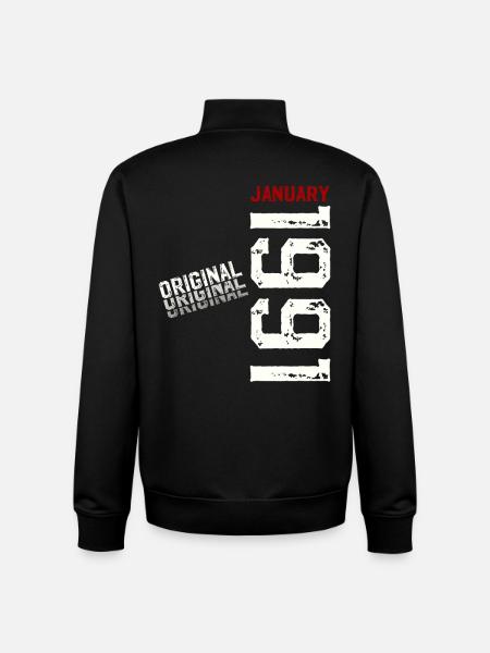 35e anniversaire Original janvier 1991 - Sweat zippé unisexe en coton bio Stanley/Stella - noir
