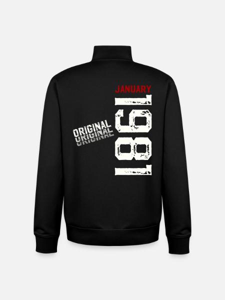 45e anniversaire Original janvier 1981 - Sweat zippé unisexe en coton bio Stanley/Stella - noir