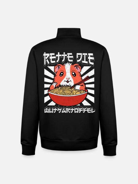 Ramen Hamster Bowl Noodle Delight - Unisex Organic Zip Sweatshirt by Stanley/Stella - black