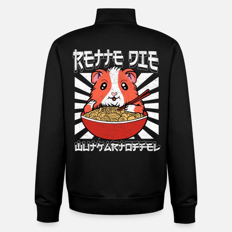 Délice de nouilles Ramen Hamster - Sweat zippé unisexe en coton bio Stanley/Stella - noir