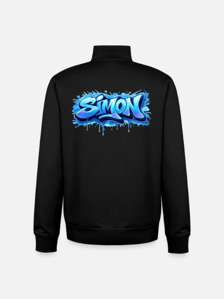 Graffiti SIMON Name Gift Ideal Printable - Unisex Organic Zip Sweatshirt by Stanley/Stella - black