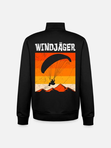 Paraglider WINDJÄGER Funny - Unisex Organic Zip Sweatshirt by Stanley/Stella - black