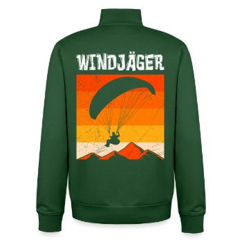 Gleitschirmflieger WINDJÄGER Lustiges - Unisex Organic Zip Sweatshirt von Stanley/Stella - Flaschengrün - Hinten - AI Model Male 185 dark (185cm)