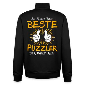 Puzzler Geschenkidee - Unisex Organic Zip Sweatshirt von Stanley/Stella - Schwarz - Hinten - AI Model Male 185 light (185cm)
