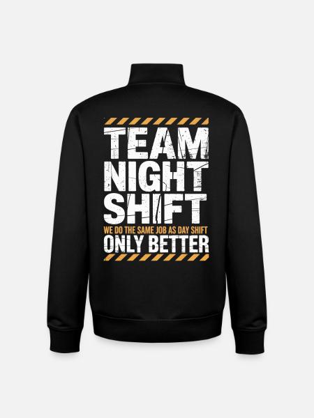 Night Shift Team: Better than Day - Unisex Organic Zip Sweatshirt by Stanley/Stella - black