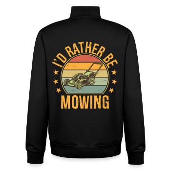 cute i'd rather be mowing lawn mower truck grass  - Unisex Organic Zip Sweatshirt von Stanley/Stella - Schwarz - Hinten - AI Model Male 185 light (185cm)