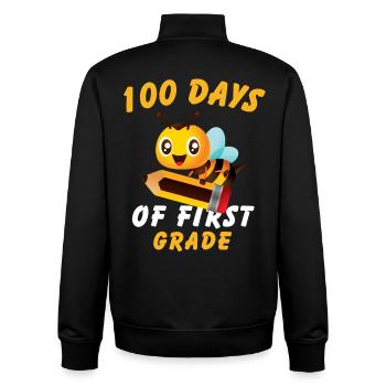 100 jours de première année 100e d’école - Sweat zippé unisexe en coton bio Stanley/Stella - noir - Dos - AI Model Male 185 light (185cm)