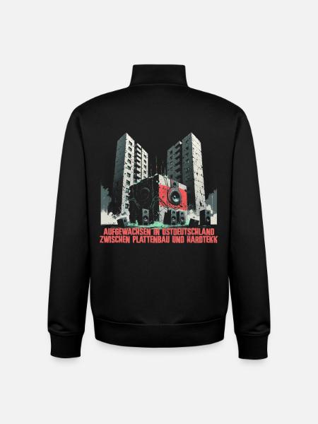 Hardtekk Tekke Ostdeutschland Plattenbau - Unisex Organic Zip Sweatshirt by Stanley/Stella - black