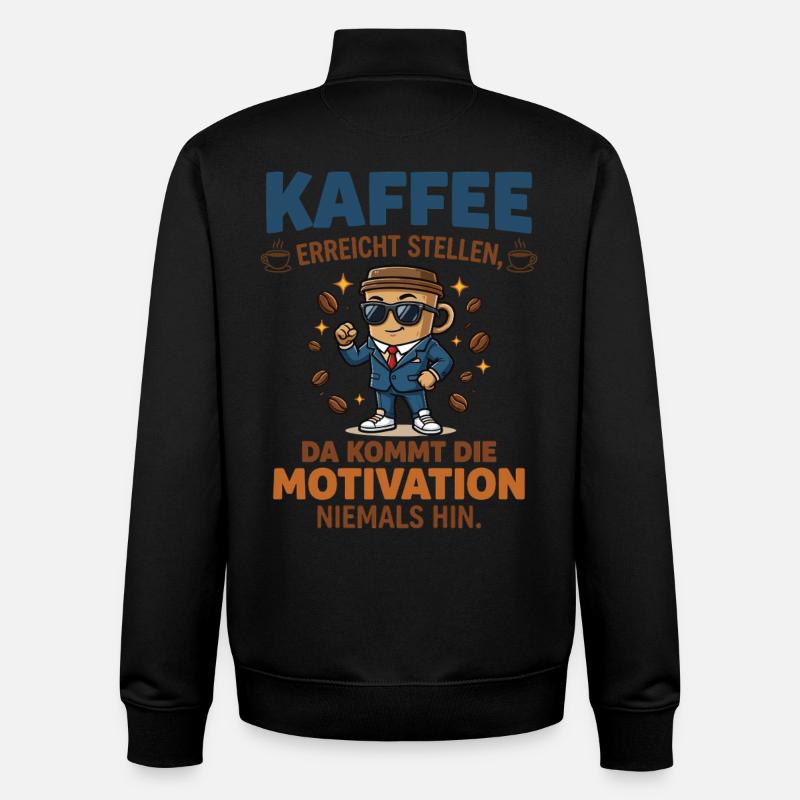 Coffee vs. Motivation – Fun Business Design - Unisex Organic Zip Sweatshirt by Stanley/Stella - black