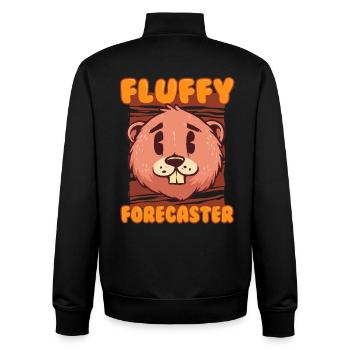 Groundhog Day Groundhog Fluffy Forecaster - Unisex Organic Zip Sweatshirt by Stanley/Stella - black - Back - AI Model Male 185 light (185cm)