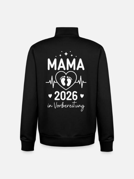 Mama 2026 in Vorbereitung - Unisex Organic Zip Sweatshirt von Stanley/Stella - Schwarz
