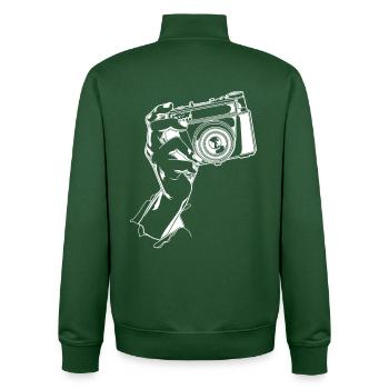 Photographie - Sweat zippé unisexe en coton bio Stanley/Stella - vert bouteille - Dos - AI Model Male 185 dark (185cm)