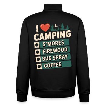 Ich liebe Camping Smores Brennholz-Insektenspray Kaffee - Unisex Organic Zip Sweatshirt von Stanley/Stella - Schwarz - Hinten - AI Model Male 185 light (185cm)