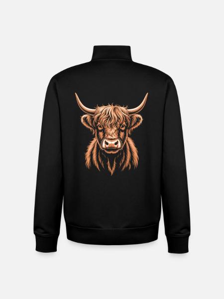 Scottish Highland cattle - Unisex Organic Zip Sweatshirt by Stanley/Stella - black