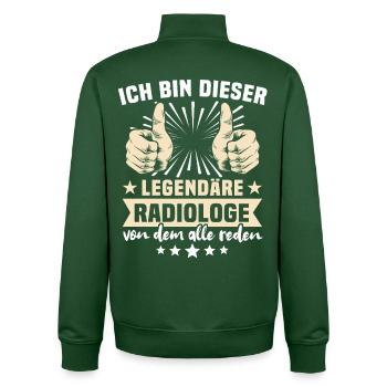 Dictons des radiologues - Sweat zippé unisexe en coton bio Stanley/Stella - vert bouteille - Dos - AI Model Male 185 dark (185cm)