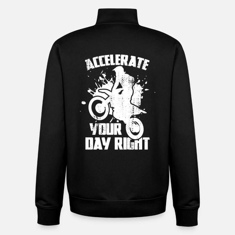 Accelerate Your Day Right - Unisex Organic Zip Sweatshirt by Stanley/Stella - black