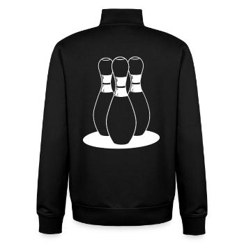 Cartoon Bowling - Unisex Organic Zip Sweatshirt by Stanley/Stella - black - Back - AI Model Male 185 light (185cm)