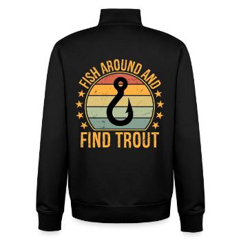 Fish Around and Find Trout  - Unisex Organic Zip Sweatshirt von Stanley/Stella - Schwarz - Hinten - AI Model Male 185 light (185cm)