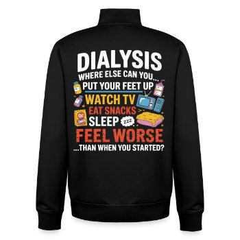 Vie quotidienne en dialyse : Snacks Feet Up TV - Sweat zippé unisexe en coton bio Stanley/Stella - noir - Dos - AI Model Male 185 light (185cm)