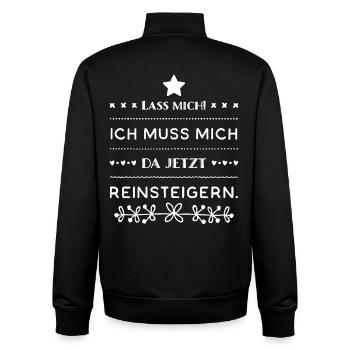 Lass Mich! Ich muss mich da reinsteigern. Gamer - Unisex Organic Zip Sweatshirt von Stanley/Stella - Schwarz - Hinten - AI Model Male 185 light (185cm)