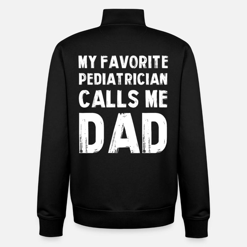 Mon pédiatre préféré appelle Papa - Sweat zippé unisexe en coton bio Stanley/Stella - noir