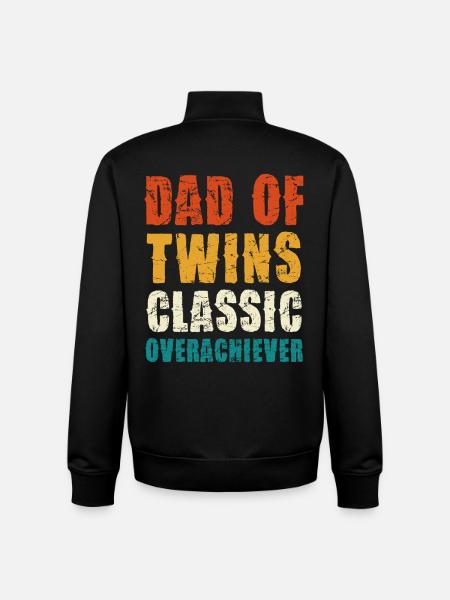 Dad of Twins Classic Overachiever - Unisex Organic Zip Sweatshirt by Stanley/Stella - black