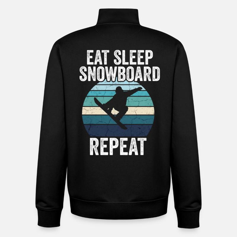 Eat Sleep Snowboard Repeat - Unisex Organic Zip Sweatshirt von Stanley/Stella - Schwarz