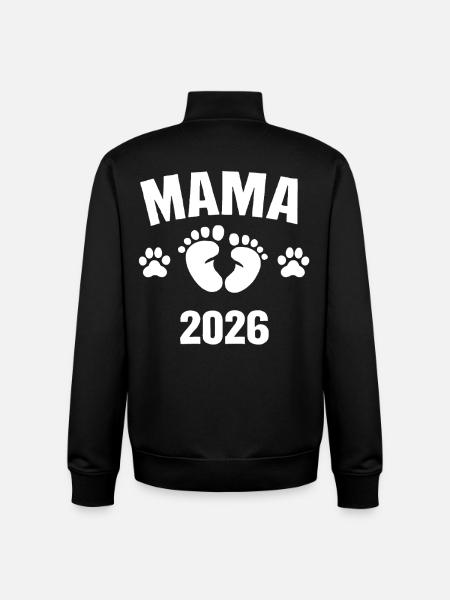 Mama Kind Hund 2026 - Unisex Organic Zip Sweatshirt von Stanley/Stella - Schwarz