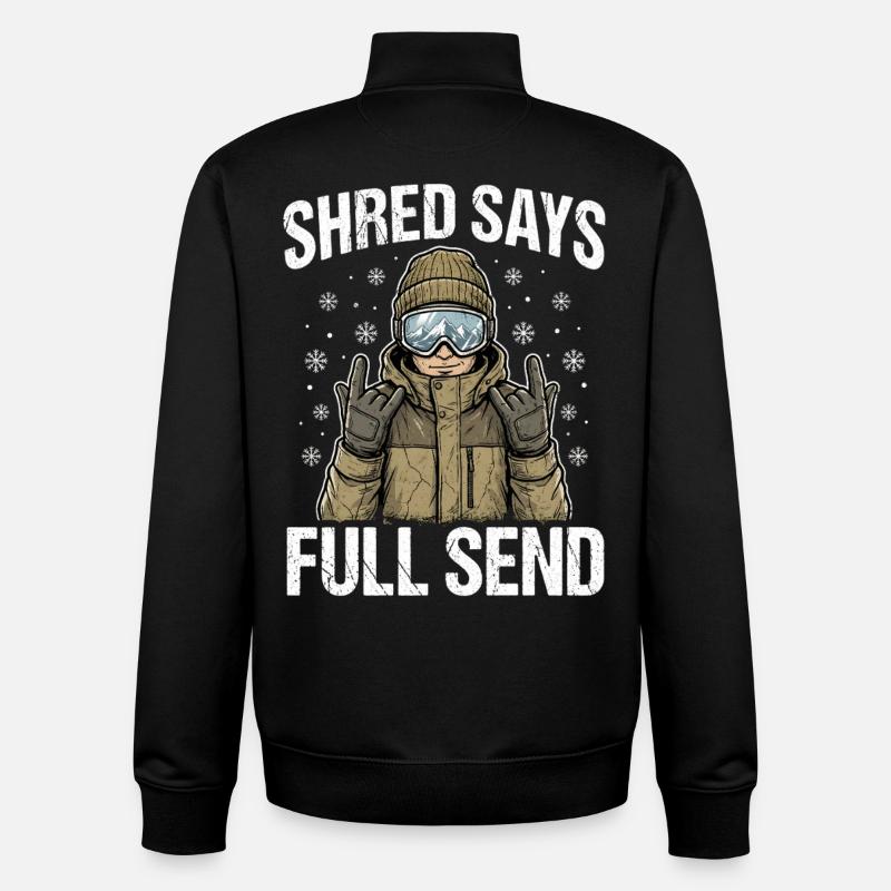 Shred Says Full Send Snow - Unisex Organic Zip Sweatshirt von Stanley/Stella - Schwarz