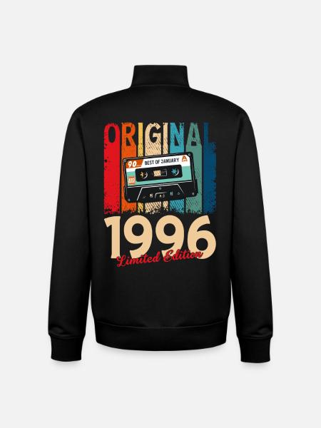 Cassette du 30e anniversaire janvier 1996 - Sweat zippé unisexe en coton bio Stanley/Stella - noir