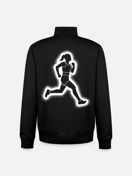 Running Jogging Ladies Girl Runner - Unisex Organic Zip Sweatshirt by Stanley/Stella - black