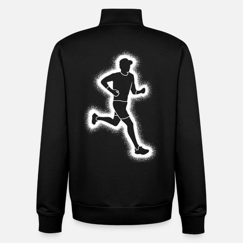 Coureur Garçons Coureurs Hommes - Sweat zippé unisexe en coton bio Stanley/Stella - noir