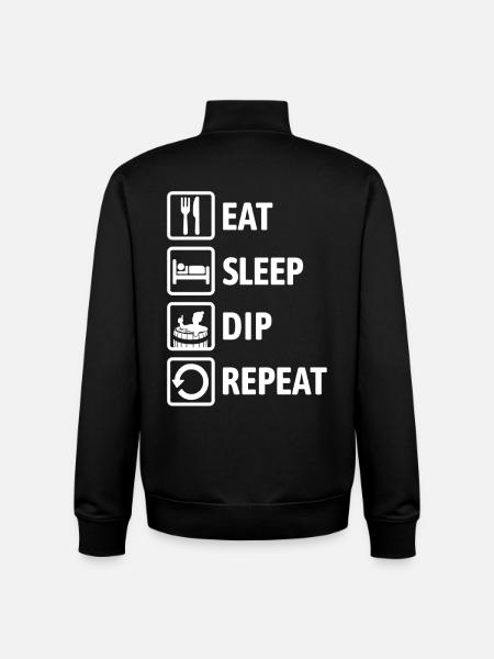 Eat Sleep Dip Repeat - Eisbaden - Winterbaden - Unisex Organic Zip Sweatshirt by Stanley/Stella - black