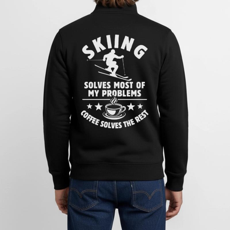 Skiing solves most of my Problems Kaffee Geschenk Unisex Organic Zip Sweatshirt von Stanley/Stella
