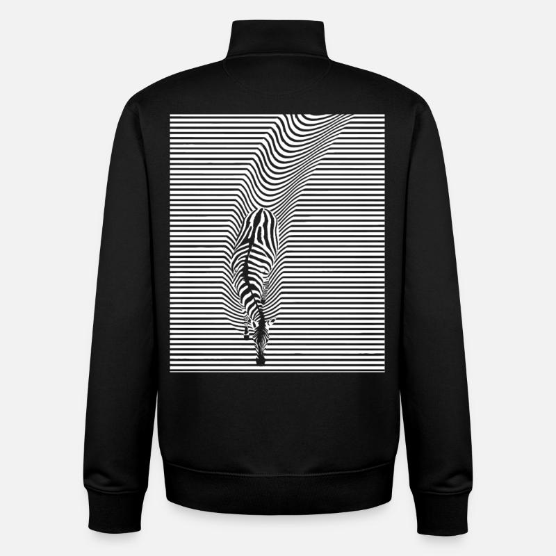 Art du zèbre - Sweat zippé unisexe en coton bio Stanley/Stella - noir