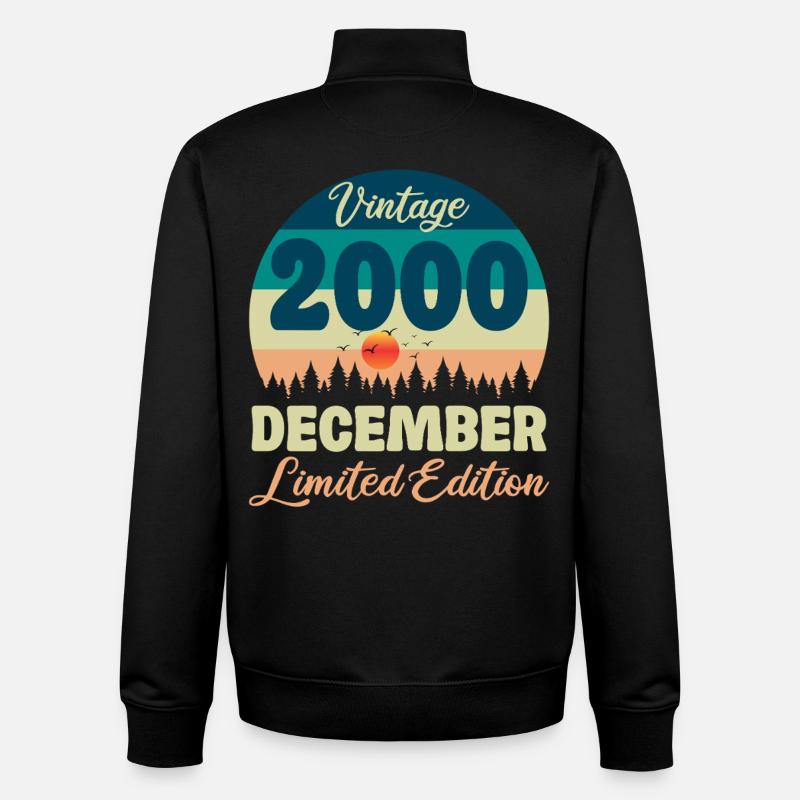 Anniversaire Décembre 2000 Cadeau D'anniversaire - Sweat zippé unisexe en coton bio Stanley/Stella - noir