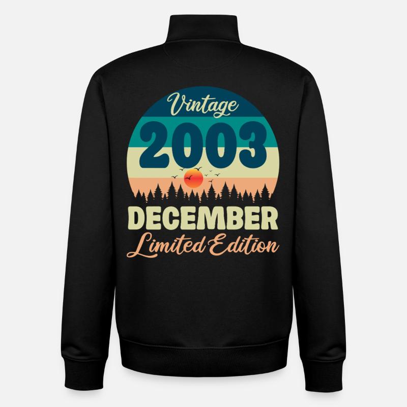 Anniversaire Décembre 2003 Cadeau D'anniversaire  - Sweat zippé unisexe en coton bio Stanley/Stella - noir