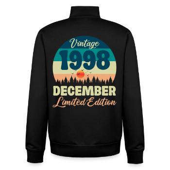 Geburtstag Dezember 1998 Geburtstagsgeschenk - Unisex Organic Zip Sweatshirt von Stanley/Stella - Schwarz - Hinten - AI Model Male 185 light (185cm)