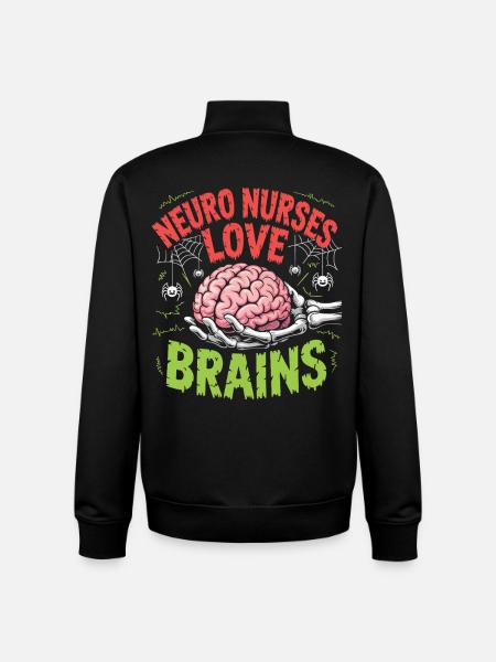 Neuro Nurses Love Brains - Unisex Organic Zip Sweatshirt von Stanley/Stella - Schwarz