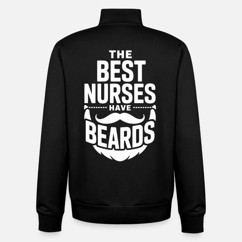 Infirmières barbues - Sweat zippé unisexe en coton bio Stanley/Stella - noir