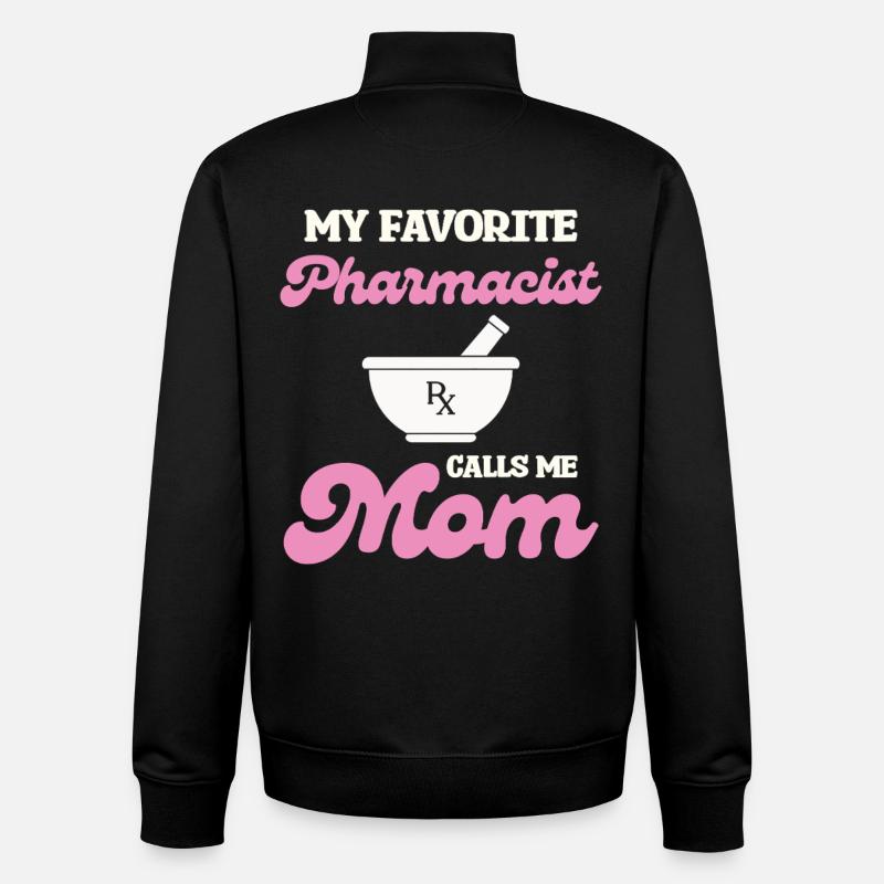 Favorite pharmacist mom - Unisex Organic Zip Sweatshirt by Stanley/Stella - black