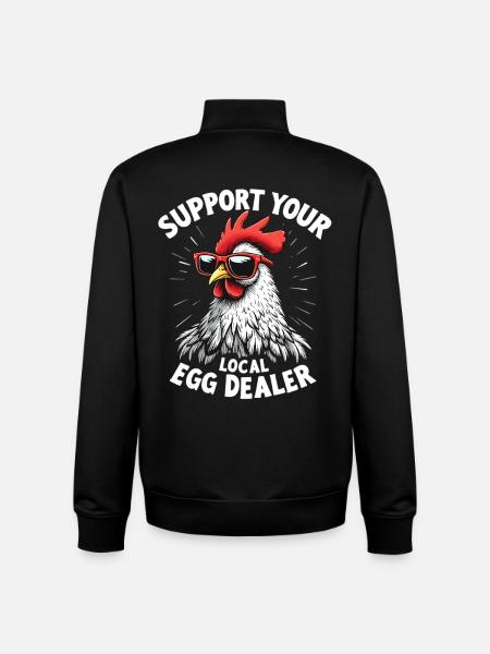Støt din lokale æggeleverandør - Stanley/Stella unisex sweatshirt med lynlås i økologisk - sort