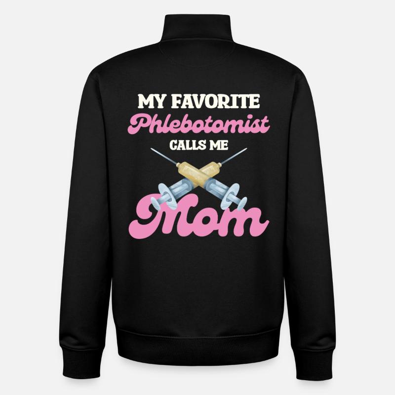 Ma mère phlébotomiste préférée - Sweat zippé unisexe en coton bio Stanley/Stella - noir