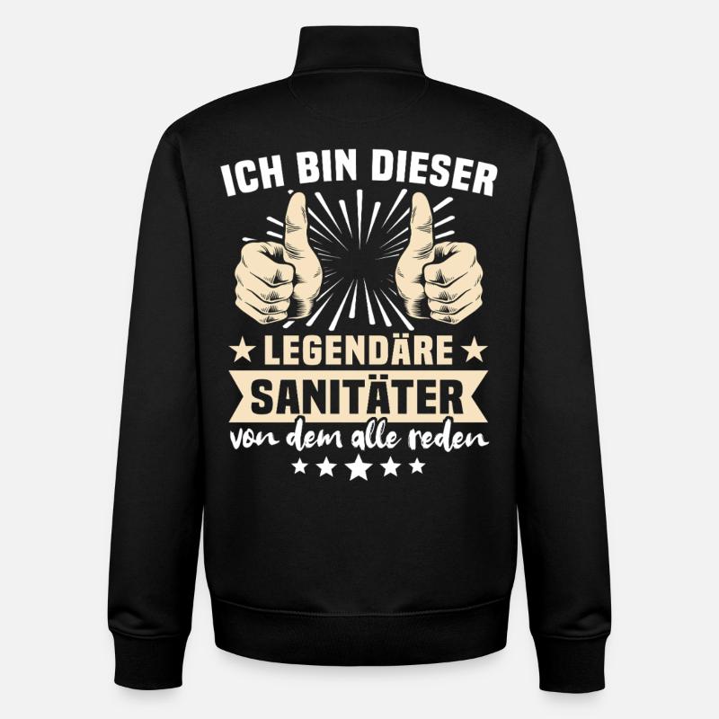 Citations des ambulanciers - Sweat zippé unisexe en coton bio Stanley/Stella - noir