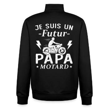 Ich bin ein werdender Biker-Vater - Unisex Organic Zip Sweatshirt von Stanley/Stella - Schwarz - Hinten - AI Model Male 185 light (185cm)