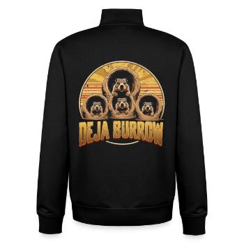 Groundhog Day Groundhog Deja Burrow - Unisex Organic Zip Sweatshirt by Stanley/Stella - black - Back - AI Model Male 185 light (185cm)