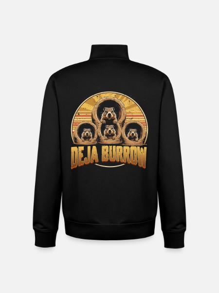 Groundhog Day Groundhog Deja Burrow - Unisex Organic Zip Sweatshirt by Stanley/Stella - black